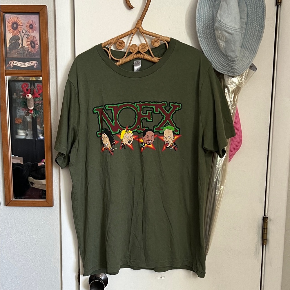 Alternative NOFX Olive Green Band Tee | Large